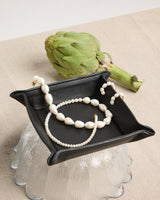 Bianca leather tray - black