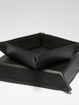 Bianca leather tray - black