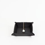 Bianca leather tray - black