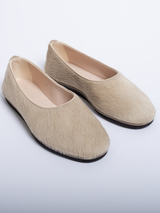 CARLY ballerina - Calf hair leather beige
