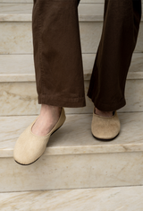 CARLY ballerina - Calf hair leather beige