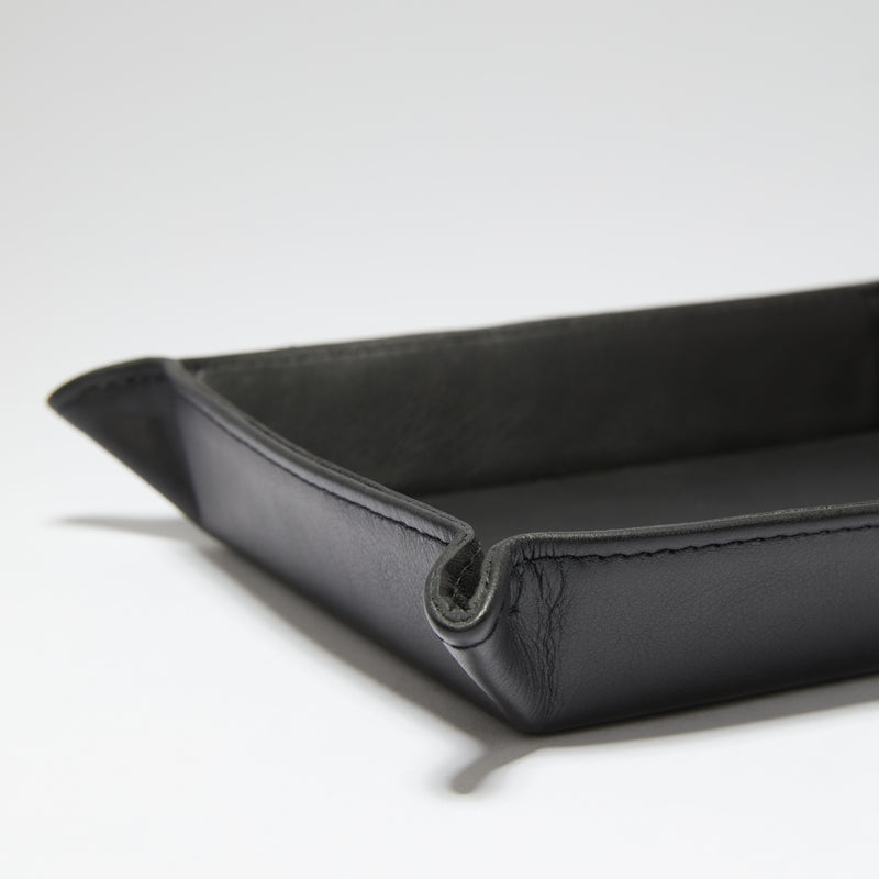 Bernard leather tray - black
