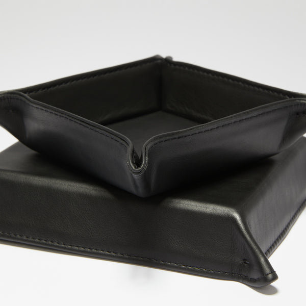 Bianca leather tray - black