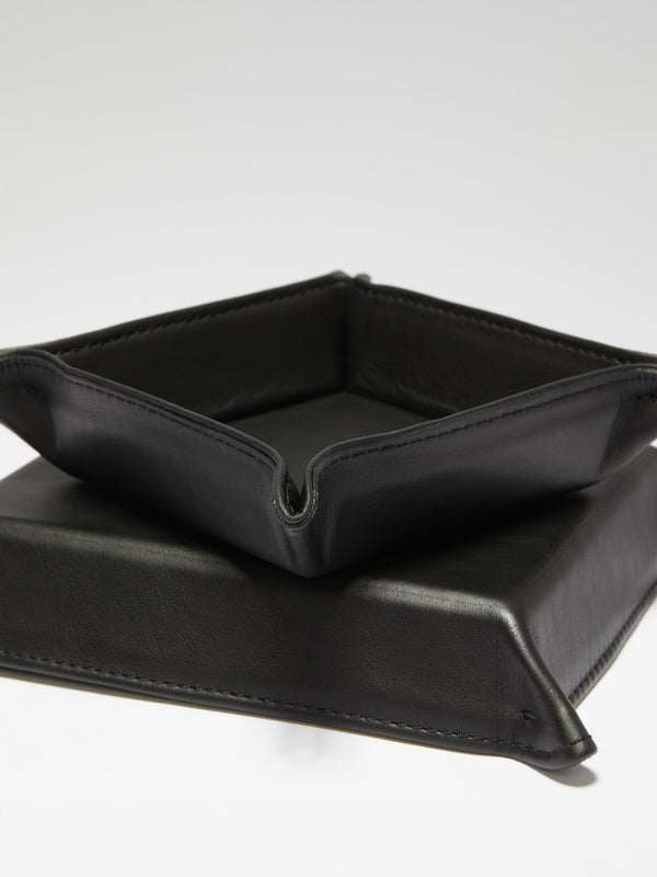 Bernard leather tray - black