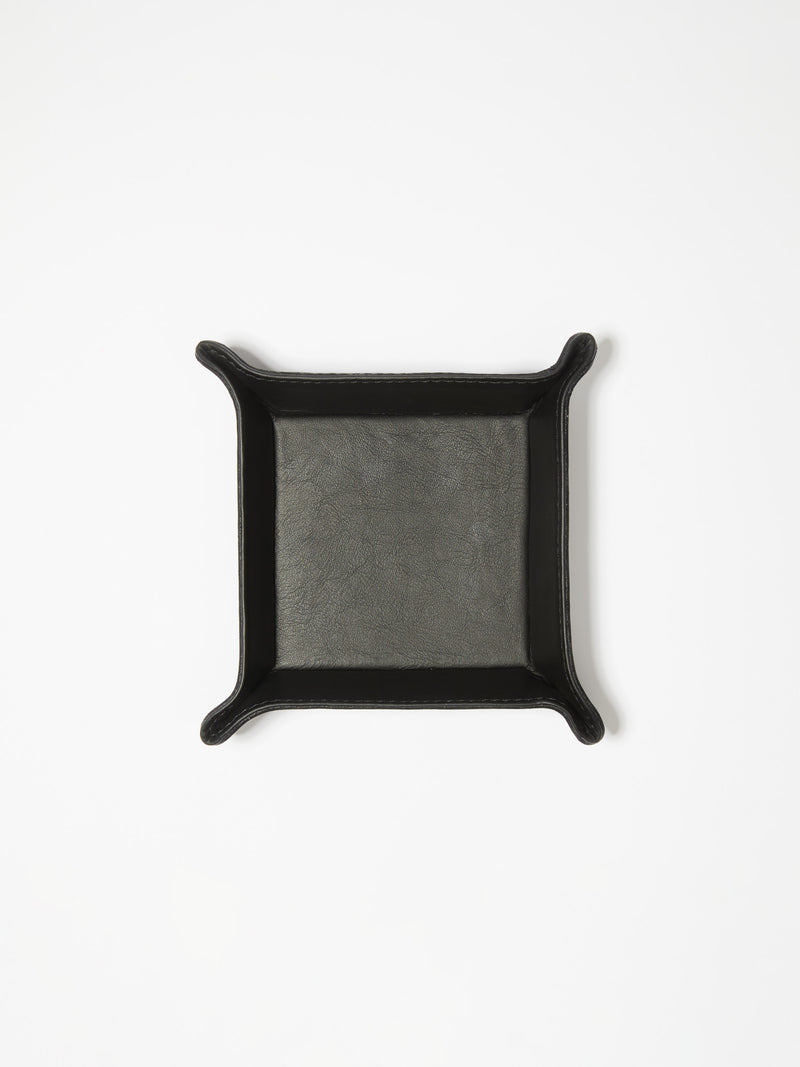 Bianca leather tray - black