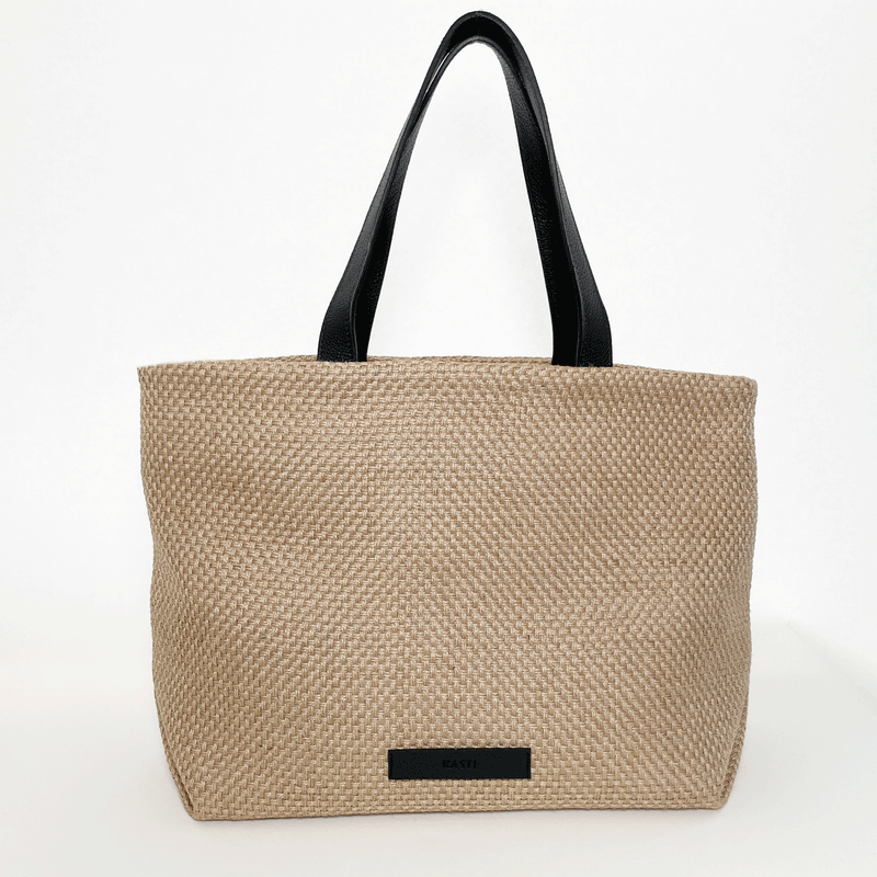 Bazil tote bag - raffia beige