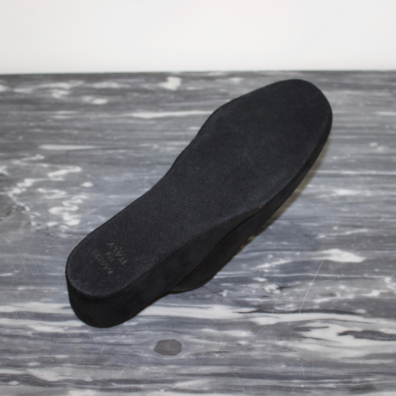 Olive wedge slipper - black